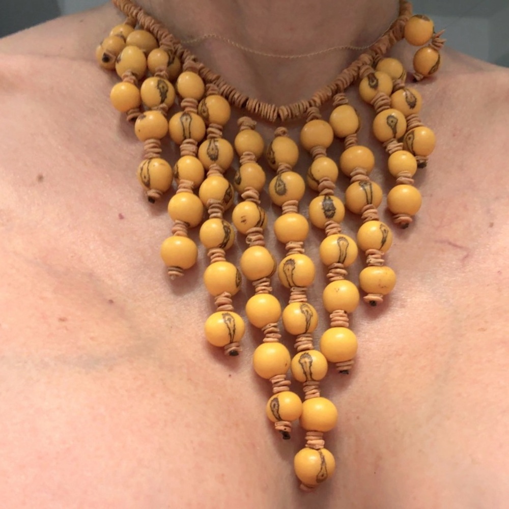 Elegant Yellow Beaded Necklace